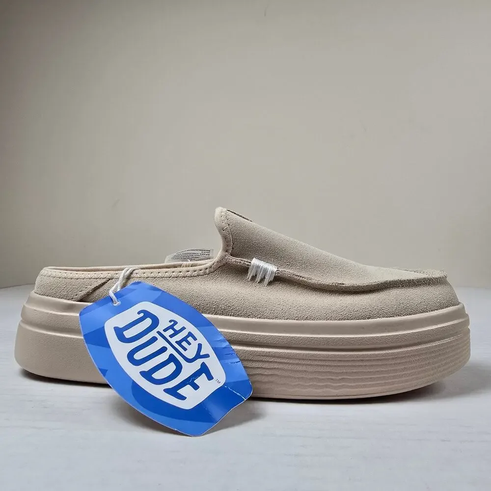 Hey Dude Austin Lift Classic Slip-On Mules Womens Size 8 Blush Platform Shoes